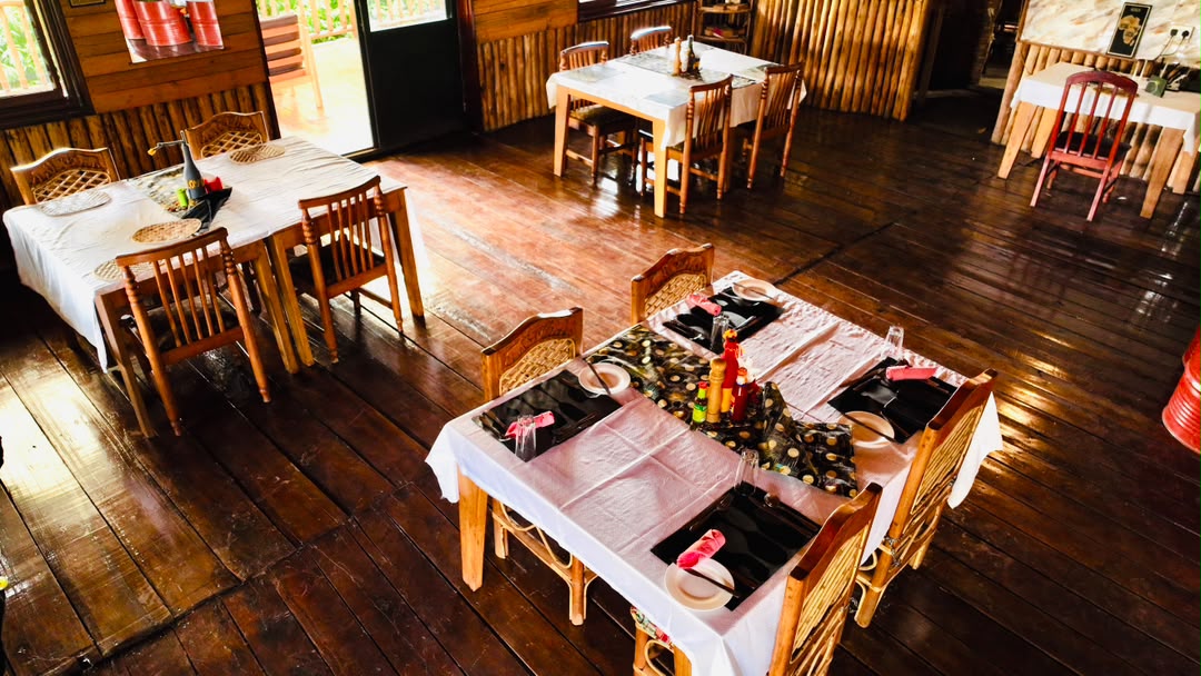 Dining tables set up in dining room